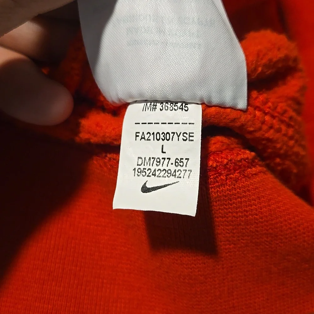 Nike Center Swoosh Check All Over Print Sweatshirt Hoodie Red Kids Large